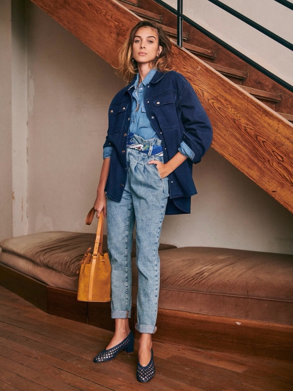 Sezane Light Blue Straight-Leg Jeans
